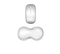 WUJIHE Alfombrilla ergonómica de silicona transparente para ratón, alfombrilla de soporte para muñeca, almohadilla de memoria, alfombrilla de teclado para computadora portátil (blanco, pequeño)