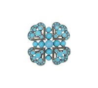WUJIHE Broches de flores turquesa para mujer, unisex, estilo tibetano, insignia, color azul turco, insignia, banquetes, fiestas, mochilas, regalos, accesorios de joyería, talla única