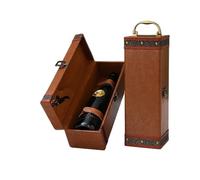 WUJIHE Caja de piel sintética para botellas de vino, organizador de almacenamiento para el hogar, soporte de transporte de vino, caja de regalo de vino tinto, g, WITHOUT WINE_OTHER