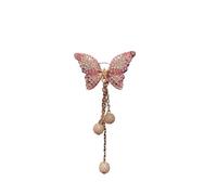 WUJIHE Clip de ventilación de coche con diseño de mariposa, ambientador para decoración de coche, salida de aire, accesorios de coche de mariposa de diamante, accesorios interiores para mujer (rosa)