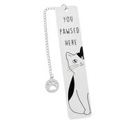 WUJIHE Diseño creativo de gato agitando con colorido marcador de texto de acero inoxidable, dando las mejores bendiciones de lectura a los que te rodean (SQ1934)