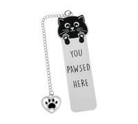 WUJIHE Diseño creativo de gato agitando con colorido marcador de texto de acero inoxidable, dando las mejores bendiciones de lectura a los que te rodean (SQ1935)