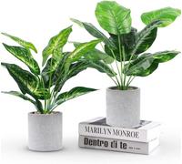 WUKOKU 2 Plantas Artificiales pequeñas en Maceta, Plantas de Oficina para el hogar, Granja, baño, Dormitorio, Cocina, decoración de Escritorio