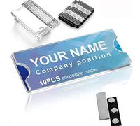 Wukong 10 piezas Placas de identificación de aluminio magnético，con imán de 3 puntos para un agarre fuerte en la ropa, también en chaquetas, juego completo