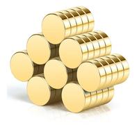 Wukong 10x3mm Imán Fuerte de Dorado, Paquete de 40 Pequeños Imanes de Neodimio para Refrigerador, Pizarra Blanca, Escuela, Oficina, Mini Magnet Redondos para Fotos de Bricolaje, Notas