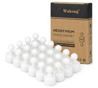 Wukong - 24 Piezas de Imanes Fuertes Blancos para Pizarra Magnética, Imanes Decorativos Pequeños para Nevera, Oficina, Tablero de Notas