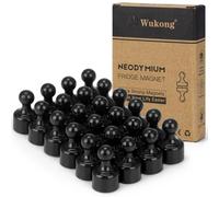 Wukong - 24 Piezas de Imanes Fuertes Negros para Pizarra Magnética, Imanes Decorativos Pequeños para Nevera, Oficina, Tablero de Notas