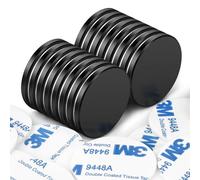 Wukong 32×3mm Imán de Neodimio Imán Adhesivo, 16 Piezas Imán Potente Imán Negro, Imán Autoadhesivo Potente para Placas Magnéticas, Tablas de Madera y Azulejos
