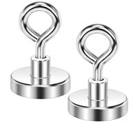 Wukong 32mm Imanes de Neodimio, 2 Piezas Imán Ganchos Súper Fuerte, 35KG(77LB) Imanes Potentes, Ganchos Magnéticos para Acampar, Almacenes y Cocinas