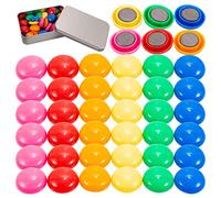 Wukong 42 piezas nevera imán, imanes pequeños para pizarra blanca en 6 colores, pizarra blanca, aula, oficina, taquillas Ø 20 mm, 8 mm de grosor