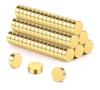 Wukong 5x2mm Imán Fuerte de Dorado, Paquete de 100 Pequeños Imanes de Neodimio Para Refrigerador, Pizarra Blanca, Escuela, Oficina, Mini Magnet Redondos para Fotos de Bricolaje, Notas