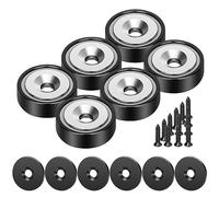 Wukong 6PCS Negro Imanes Potentes, 20x7 mm Iman Redondo con Agujero Imanes Neodimio Avellanados N52 para Pizarra Magnética Cocina Herramientas Bricolaje