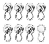 Wukong 8 Piezas Imanes Potentes Pequeños, 22KG Ganchos Imanes Fuertes, 25mm Imanes Neodimio Gancho, Ganchos Magnéticos para Refrigeradores, Armarios Colgantes y Casas