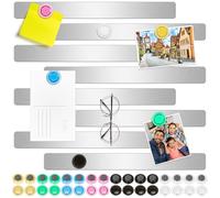 Wukong 8 Piezas Tableta Memot Memot Board, tiras magnéticas autoadhesivas con 32 imanes de pizarra para la oficina, tablero de alfileres, pared fotográfica, documentos y refrigerador