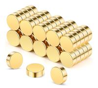 Wukong 8x3mm Imán Fuerte de Dorado, Paquete de 50 Pequeños Imanes de Neodimio para Refrigerador, Pizarra Blanca, Escuela, Oficina, Mini Magnet Redondos para Fotos de Bricolaje, Notas