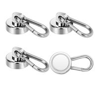 Wukong Gancho magnético de 22 kg, gancho magnético de neodimio de 25 mm, 4 ganchos magnéticos, pequeño imán fuerte para cruceros, refrigeradores