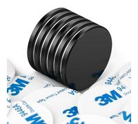 Wukong imán de neodimio 32 × 3 mm, 6 unidades, color negro, autoadhesivos, fuertes, para pizarras magnéticas, tablas de madera y azulejos