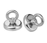 Wukong Imanes de Neodimio, 32mm de diámetro ganchos magneticos,35kg Fuerza de Tracción Imán Redondo (2 Piezas)
