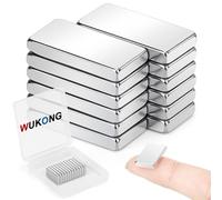 Wukong Imanes fuertes de 20 x 10 x 3 mm, paquete de 12 imanes de barra, imán cuadrado para pizarras blancas, nevera, proyecto, tablón de anuncios u oficina de bricolaje