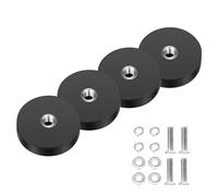 Wukong - Imanes fuertes de goma (22 mm, 4 unidades, antideslizantes, con rosca plana, M4, imanes con rosca para vehículos, lámparas, herramientas de fijación