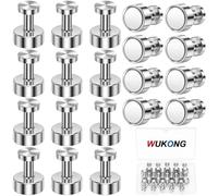 Wukong Imanes Neodimio, 12x16mm | 20 Piezas Push Pin Imanes Potentes, Pequeños Imanes para Pizarra Magnetica, Nevera y Oficina