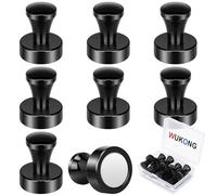 Wukong Imanes Pizarra Magnetica, 16×20mm | 8 Piezas Imanes Neodimio Imanes Nevera, Negro Imán Potente Imanes Pequeños para Refrigeradores, Letreros y Oficinas