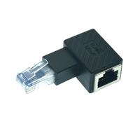 WUKUBO Varón Rj45 al Cable Femenino Cristal de la extensión del LAN del Adaptador del Codo de 90 Grados(Right)