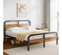 Wulan - Marco de cama California King resistente de 14 pulgadas, marco de cama Cal King con cabecero y estribo, marco de cama de plataforma de metal de 3000 libras, no necesita somier, antideslizante