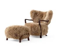 &Tradition Butaca Lounge Wulff Lounge Chair ATD2 incl. puf ATD3 Nogal tratado-Sheepskin honey