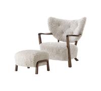 &Tradition Butaca Lounge Wulff Lounge Chair ATD2 incl. puf ATD3 nogal aceitado-Moonlight
