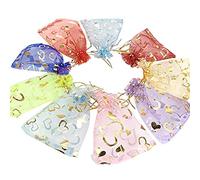 Wuligirl Bolsitas de organza, 100 unidades, 12 cm, con cordón, bolsitas para joyas, para boda, Navidad, saquitos de lavanda, jabones, canicas, bolsa de monedas