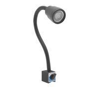 Wulimasun - Lámpara de trabajo magnética LED para máquina herramienta, 5 W, máquina de coser de trabajo con base magnética con brazo flexible de cuello cisne, para taller, fresado de costura