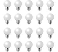WULUN Bulbo de color Stud E27, mini bulbo esférico de golf 2w G45, equivalente a bulbo incandescente de 20w, adecuado para luces de Navidad de fiesta en terrazas al aire libre, blanco cálido,20Pcs