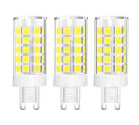 WULUN Bulbo LED 10w g9, blanco cálido, 3000k, halógeno equivalente a 150w, 86 led, 1000 lm, ángulo de haz de 360 °, súper brillante, AC 220V - 240v, sin parpadeo, luz ajustable, 3 paquetes