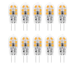 WULUN Bulbo LED G4 2 vatios, AC 220-240v, Luz LED blanca cálida 3000k, equivalente a 20 vatios bulbo halógeno, ángulo de haz de 360 °, 200lm, luz no ajustable, 10 Pcs