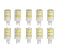 WULUN Bulbo LED G9 10w, 6000k blanco frío, halógeno equivalente a 100w, 1000 lm, ángulo de haz de 360 °, súper brillante, AC 220V - 240v, sin parpadeo, Luz no ajustable, 10 paquetes