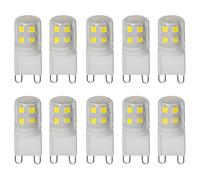 WULUN Bulbo LED G9 2w blanco frío 6000k, reemplazo de bulbo halógeno G9 20w 25w, luz no ajustable, bulbo de base de pin g9, ac220-240v, ángulo de haz de 360 °, 10 paquetes