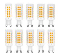 WULUN Bulbo LED G9 5w, AC/DC 220-240v, 3000k blanco cálido, 500 lumen, protección ocular, ahorro de energía, luz no ajustable, lámpara de techo, 10