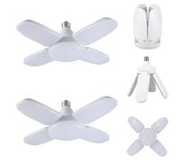 WULUN Luz de garaje E27, 60 W, ahorro de energía, amplio rango de luminiscencia de 360 grados, blanco frío de 6000 K, 6000 lúmenes, CA/CC 220 V, no regulable, paquete de 2