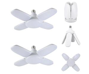 WULUN Luz de garaje E27, 60 W, ahorro de energía, amplio rango de luminiscencia de 360 grados, blanco frío de 6000 K, 6000 lúmenes, CA/CC 220 V, no regulable, paquete de 2