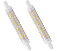 WULUN R7S 118mm 9W Bombilla LED lineal, 3000k blanco cálido, cuerpo de cerámica, 90 vatios equivalente, 900 lúmenes, AC/DC 220-240V, no regulable, 2 unids