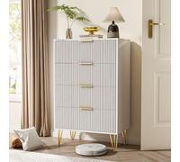 Wumagin Cómoda con 4 cajones para dormitorio, cómoda acanalada moderna, cómoda de dormitorio con cajones, cómoda grande para pasillo