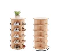 Wumagin Zapatero giratorio de 5 niveles, giratorio de 360 grados, organizador de zapatos redondo vertical, organizador de almacenamiento para zapatero