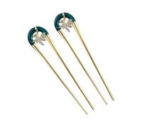 WUMUZAI 2 pasadores de pelo franceses dorados, tenedores de metal vintage, horquillas en forma de U para giro francés, pinzas para peinar, moños, peinados de boda (2 piezas)