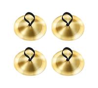 WUMUZAI 4 platillos de dedo para danza del vientre, mini platillos de mano de 2.1 pulgadas, símbolo de instrumento musical, dedo de latón para baile de dedos para adultos, fiesta de noche, color