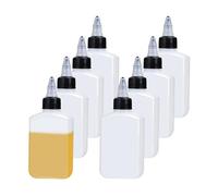 WUMUZAI Paquete de 8 botellas pequeñas de aceite para cocinar en campamento, 3.4 onzas, paquete de botellas dispensadoras de líquidos portátiles con tapa giratoria, botella de plástico para apretar,
