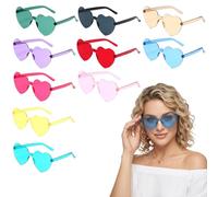 WUMZIRA 10 Pares de Gafas de Sol con Forma de Corazón, Gafas Fiesta Divertidas para Hora Loca Boda, Fiesta Cumpleaños y Despedida de Soltera, Accesorios Photocall Multicolores para Adultos y Niños