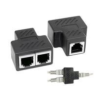 WUMZIRA 2 Piezas Empalme RJ45, Conector RJ45 Divisor 1 a 2, Ethernet Splitter para Cable de Red Cat5 Cat5e Cat6 Cat7 Cat8, Duplicador RJ45 Adaptador Hembra a Hembra para PC Router Módem y TV