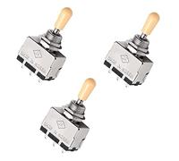 WUNDER 3X Perilla Maciza Eje de Caja Estilo para Sg Conmutador Selector de 3 Posiciones Conmutador, Punta Beige
