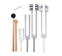 WUNDER Juego de 4 diapasones StüCke (128 Hz, 136,1 Hz, MI 528 Hz, 4096 Hz), para la curación, terapia de sonido, alivio del estrés